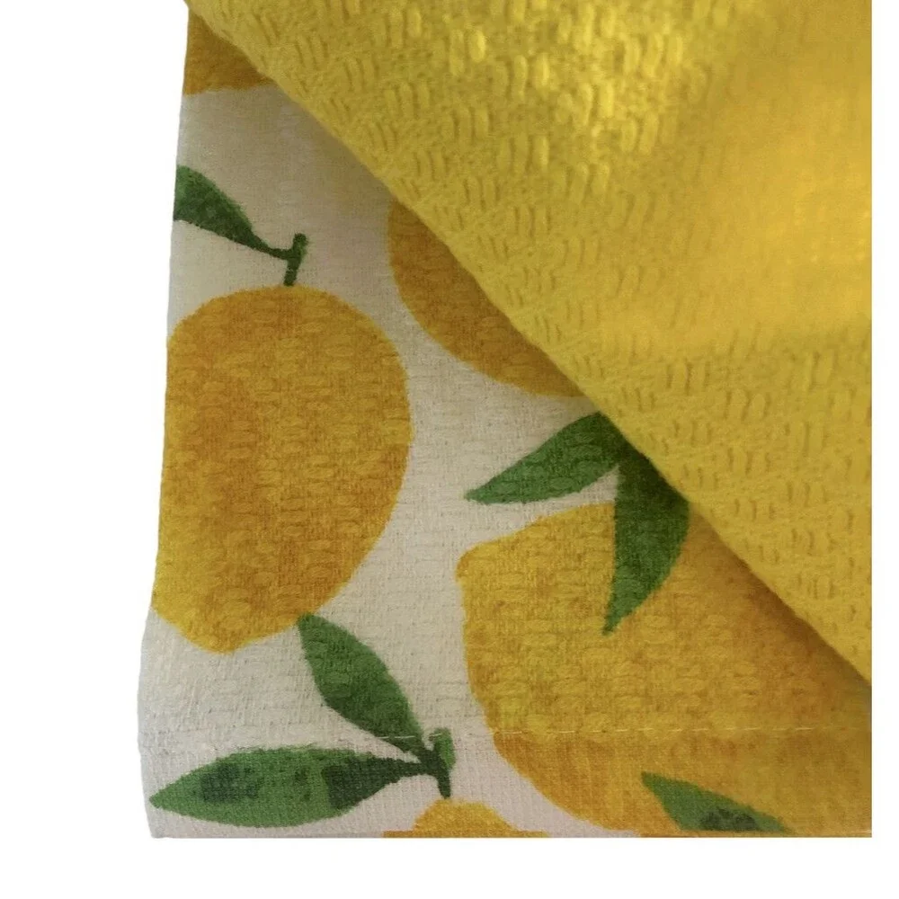 Martha Stewart Kitchen Dish Towels Yellow Lemons Lemon Set Of 3 Beach Summer
